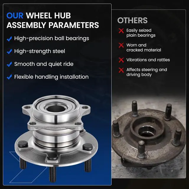Alt view image 6 of 7 - 512350 Rear Wheel Bearing and Hub Assembly Fits for AWD Models 1 PCS | Compatible with Mazda CX-7 2007-2012 2.3L L4, 2010-2012 2.5L L4