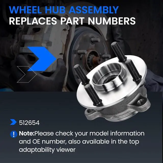 Alt view image 5 of 7 - 512654 Rear Wheel Bearing and Hub Assembly Compatible with Mazda MX-5 Miata 2016-2023 2.0L L4, Gas, 2 PCS