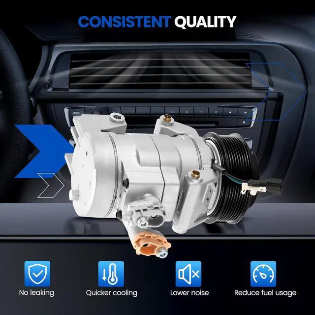 Alt view image 7 of 7 - 68686 Air Conditioning AC Compressor with Clutch for Ford | Compatible with Ford F-250 F-350 F-450 F-550 Super Duty, 2017-2019, V8 6.7L DIESEL