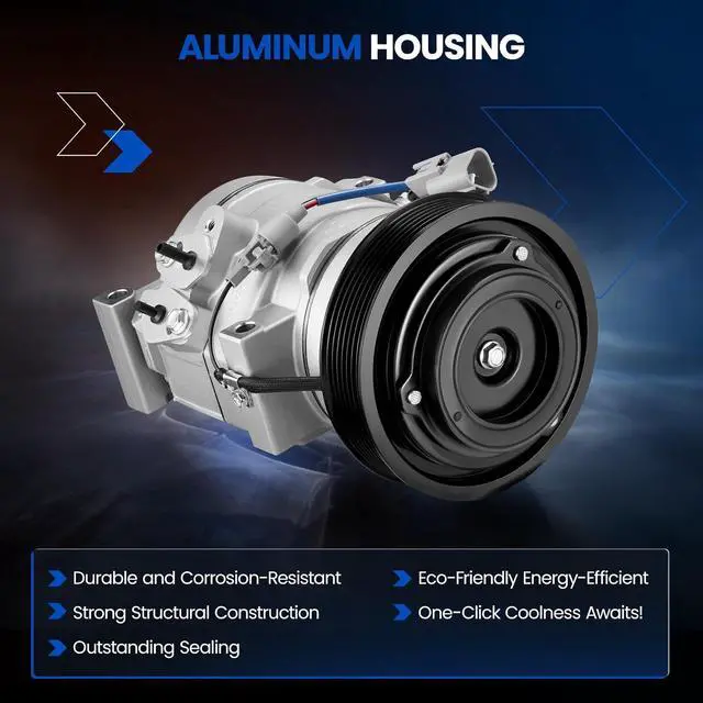 Alt view image 3 of 7 - 78388 Air Conditioning A/C Compressor with Clutch Compatible with Toyota Camry 2002-2006, for Highlander 2001-2007, for Solara 2002-2008, L4 2.4L, 10S17C Compressor