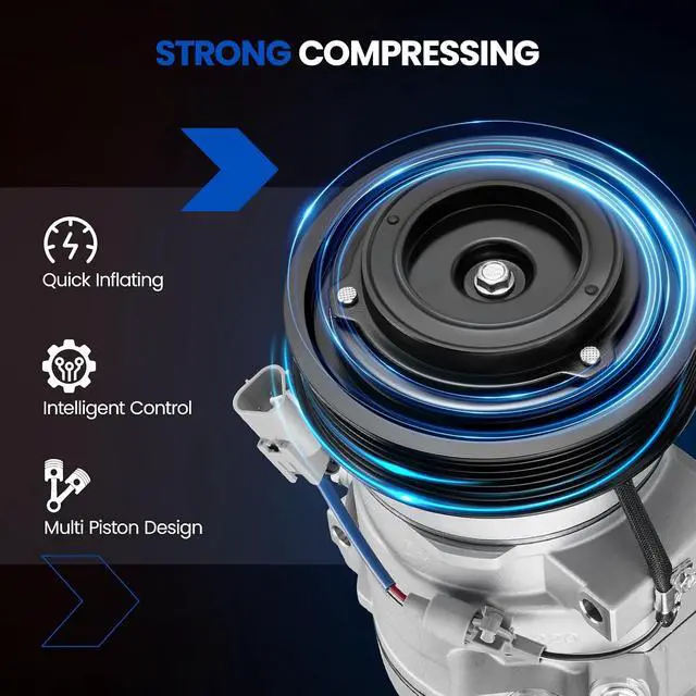 Alt view image 7 of 7 - 78388 Air Conditioning A/C Compressor with Clutch Compatible with Toyota Camry 2002-2006, for Highlander 2001-2007, for Solara 2002-2008, L4 2.4L, 10S17C Compressor