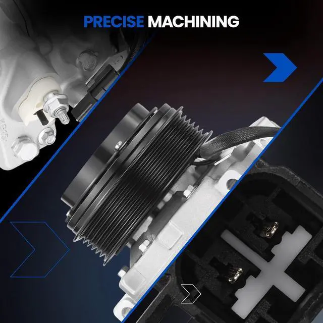 Alt view image 5 of 7 - 198355 Air Conditioning A/C Compressor with Clutch Compatible with Ford Edge 2012-2015, Compatible with Ford Explorer 2012, L4 2.0L GAS Turbocharged, 6 Grooves