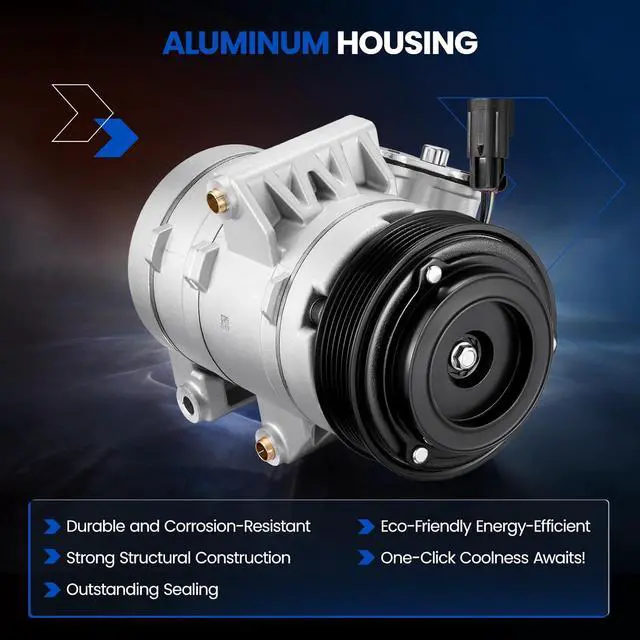 Alt view image 3 of 7 - 8E5Z19703A Air Conditioning AC Compressor with Clutch | Compatible with Ford Fusion 2006-2012, Compatible with Mercury Milan 2006-2011, for MKZ 2010