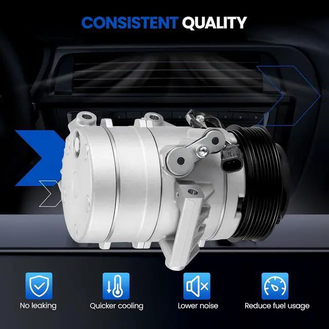 Alt view image 6 of 7 - 8E5Z19703A Air Conditioning AC Compressor with Clutch | Compatible with Ford Fusion 2006-2012, Compatible with Mercury Milan 2006-2011, for MKZ 2010