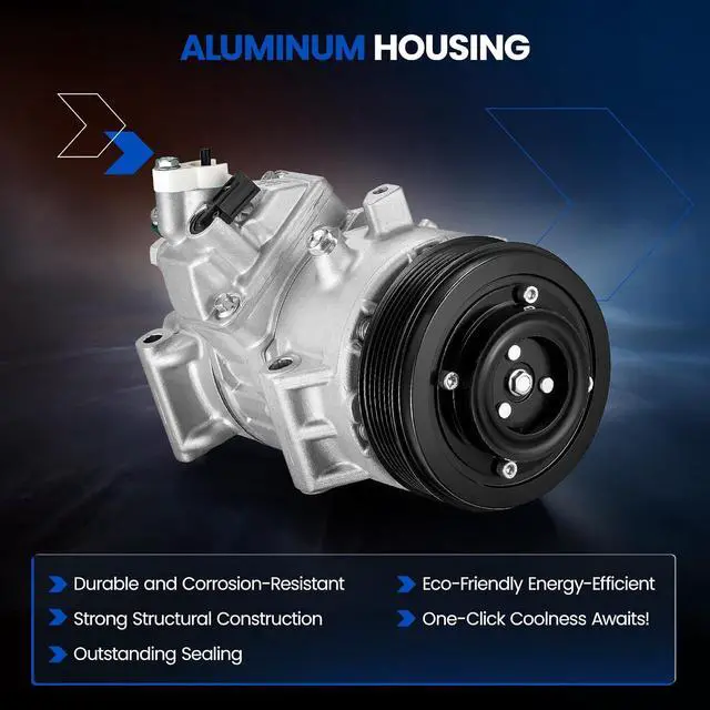 Alt view image 4 of 7 - 883100R014 Air Conditioner AC Compressor with Clutch for Toyota | for Camry 2012-2017 L4 2.5L, Compatible with Toyota RAV4 2009-2012 L4 2.5L