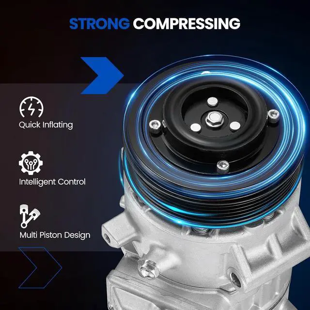 Alt view image 6 of 7 - 883100R014 Air Conditioner AC Compressor with Clutch for Toyota | for Camry 2012-2017 L4 2.5L, Compatible with Toyota RAV4 2009-2012 L4 2.5L