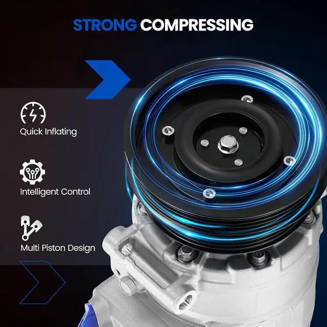 Alt view image 4 of 7 - 198567 Air Conditioning A/C Compressor with Clutch Compatible with Audi TT RS Quattro 12-13, L5 2.5L GAS, Compatible with Volkswagen Jetta 05-14, for Passat 12-14, for Golf Beetle