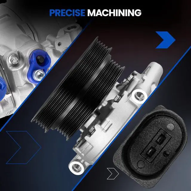 Alt view image 7 of 7 - 198567 Air Conditioning A/C Compressor with Clutch Compatible with Audi TT RS Quattro 12-13, L5 2.5L GAS, Compatible with Volkswagen Jetta 05-14, for Passat 12-14, for Golf Beetle