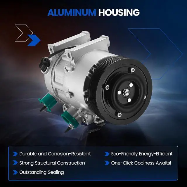 Alt view image 4 of 7 - 178317 Air Conditioning A/C Compressor with Clutch Compatible with Hyundai Sonata 2011-2014, Compatible with Kia Optima 2011-2012, L4 2.0L 2.4L