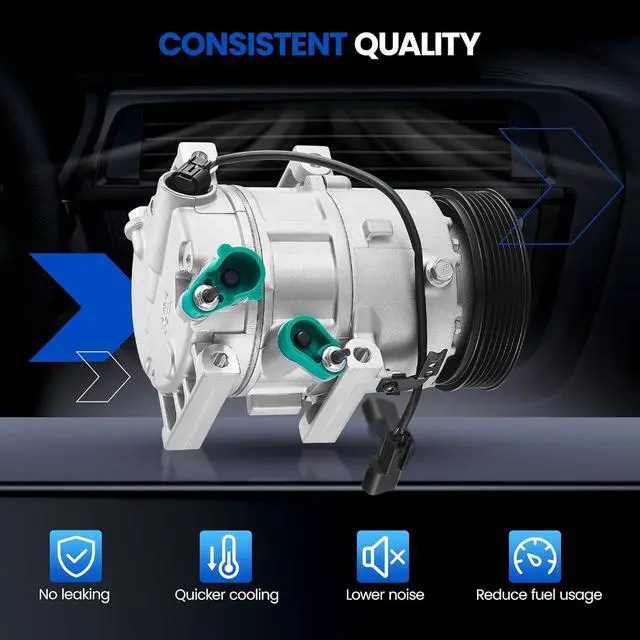 Alt view image 6 of 7 - 178317 Air Conditioning A/C Compressor with Clutch Compatible with Hyundai Sonata 2011-2014, Compatible with Kia Optima 2011-2012, L4 2.0L 2.4L