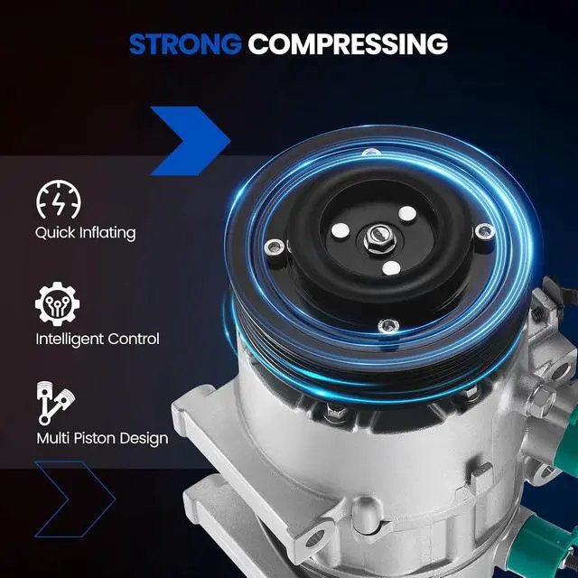 Alt view image 7 of 7 - 178317 Air Conditioning A/C Compressor with Clutch Compatible with Hyundai Sonata 2011-2014, Compatible with Kia Optima 2011-2012, L4 2.0L 2.4L