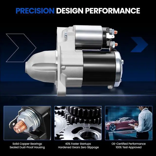 Alt view image 4 of 7 - Starter Motor for Dodge Dart 2013-2016, 19254N, 2.0L 2.4L L4
