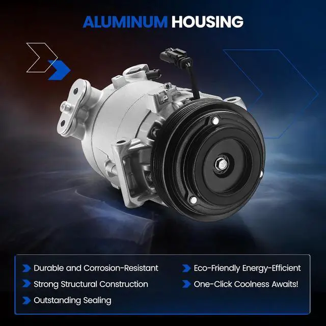 Alt view image 4 of 7 - 67222 A/C Compressor with Clutch Compatible with Chevrolet Impala Equinox Malibu 13-16 2.0L 2.5L, Compatible with Buick Regal 14-17 2.0L 2.4L, Compatible with GMC Terrain 15-17 2.4L