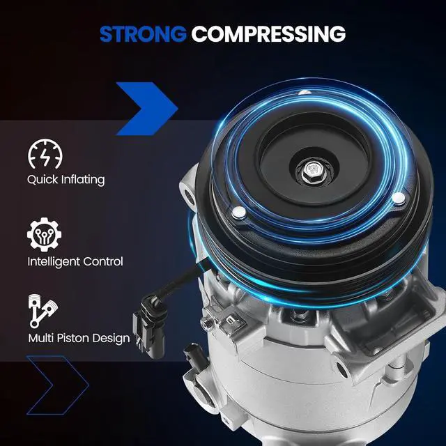 Alt view image 7 of 7 - 67222 A/C Compressor with Clutch Compatible with Chevrolet Impala Equinox Malibu 13-16 2.0L 2.5L, Compatible with Buick Regal 14-17 2.0L 2.4L, Compatible with GMC Terrain 15-17 2.4L