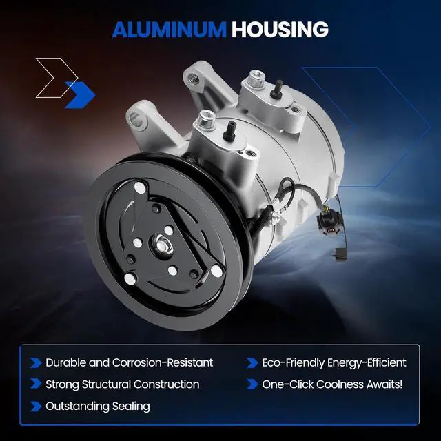 Alt view image 3 of 7 - 68455 Air Conditioning A/C Compressor with Clutch Compatible with Nissan Frontier 1998-2004 2.4L L4, Compatible with Nissan Xterra 2000-2004 2.4L L4 GAS