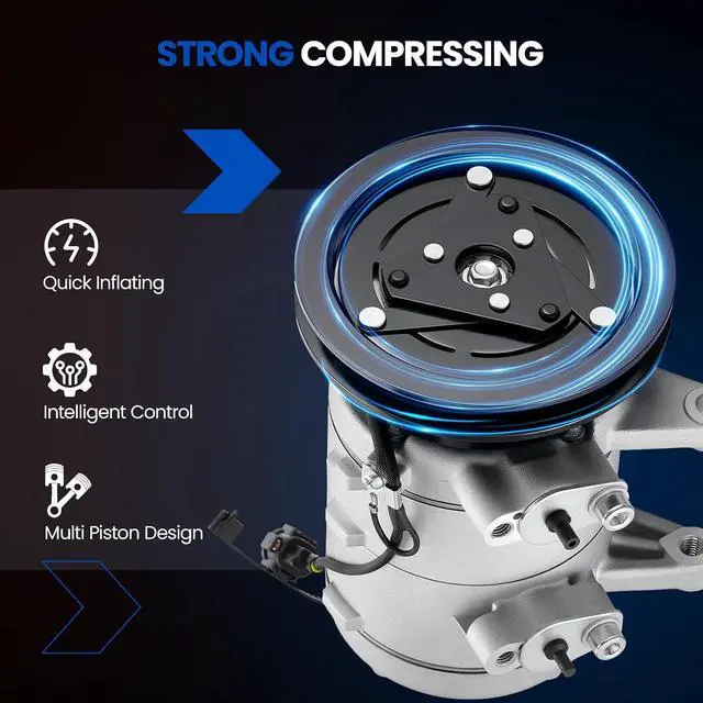 Alt view image 5 of 7 - 68455 Air Conditioning A/C Compressor with Clutch Compatible with Nissan Frontier 1998-2004 2.4L L4, Compatible with Nissan Xterra 2000-2004 2.4L L4 GAS