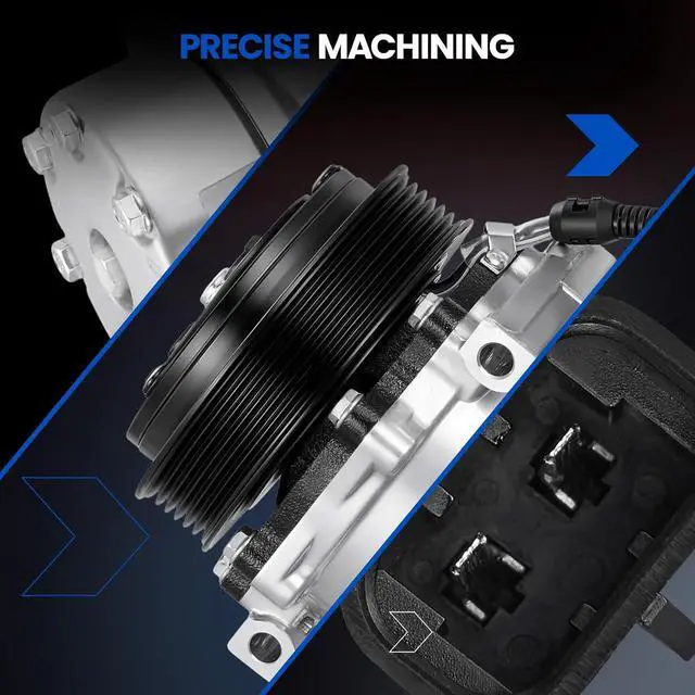 Alt view image 5 of 7 - 78595 Air Conditioning A/C Compressor with Clutch Compatible with Kenworth C500 C540 C550 K100 K100E K130 K150 T2000 T300 T400 T450 T600A T660 T800 W900