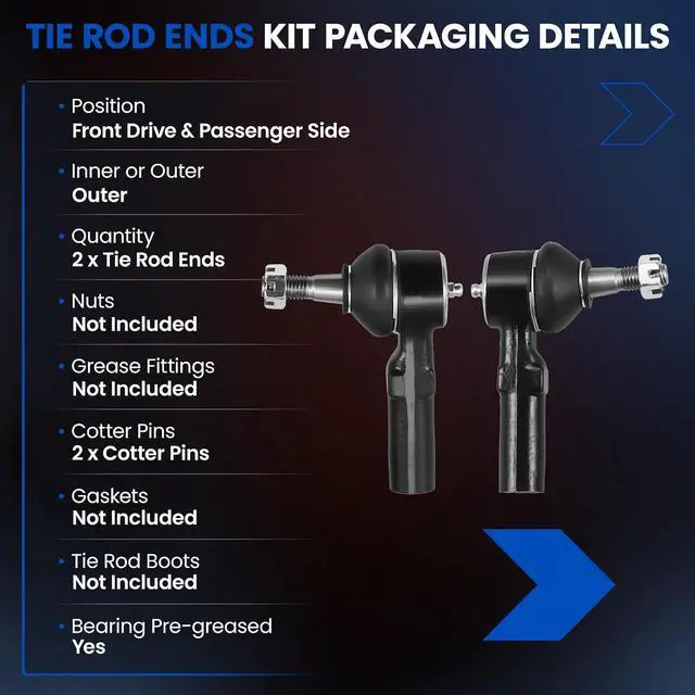 Alt view image 3 of 7 - 2-PC Outer tie rod-ES3452 Compatible with Cadillac Seville 1997-2004,Compatible with Buick LeSabre 2000-2005