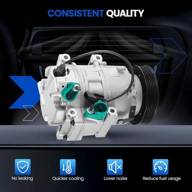 Alt view image 6 of 7 - 198377 Air Conditioning AC Compressor with Clutch | Compatible with Hyundai Santa Fe Sport 2013-2018 L4 2.0L 2.4L, Compatible with Kia Sorento 2011-2015 L4 2.4L, Gas Only