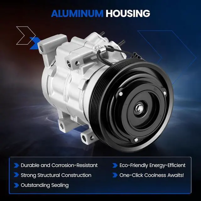 Alt view image 3 of 7 - 98122 Air Conditioning AC Compressor with Clutch for Mazda | Compatible with Mazda 3 Sport 2010-2013, Compatible with Mazda 5 2012-2015, 2.3L 2.5L, HS18 Compressor