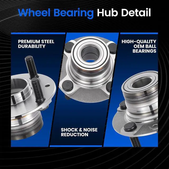 Alt view image 2 of 7 - 513152 Front Wheel Bearing and Hub Assembly 2 PCS | Compatible with Mazda Miata 1990-1993 1.6L L4, 1994-2005 1.8L L4, Gas