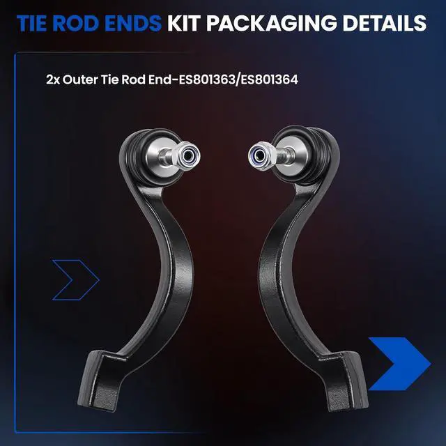 Alt view image 4 of 7 - 2PCS ES80136 ES80136 Outer Tie Rod End Compatible with Jaguar S-Type 2002-2008