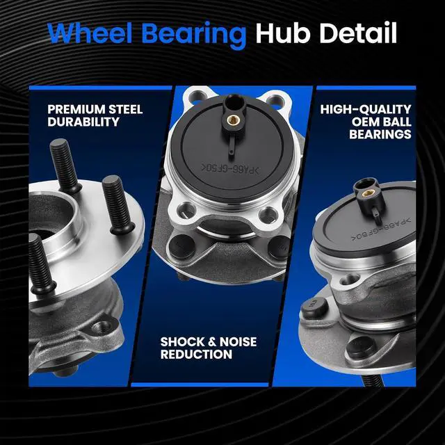 Alt view image 2 of 7 - 512519 Rear Wheel Bearing and Hub Assembly Compatible with Mazda 6 2014-2020 2.5L, Compatible with Mazda CX-5 2014-2019 2.0L 2.5L, 2 PCS