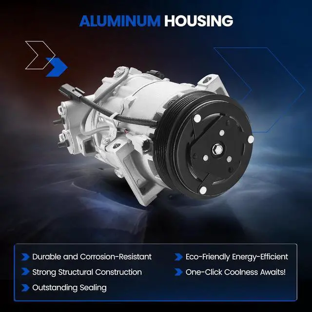 Alt view image 3 of 7 - 98585 Air Conditioning AC Compressor with Clutch for Nissan | Compatible with Nissan Sentra 2017-2019 1.6L, for Sentra 2013-2019 1.8L, for Tsuru 2014-2017 1.6L