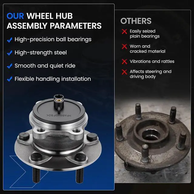 Alt view image 6 of 7 - 512519 Rear Wheel Bearing and Hub Assembly Compatible with Mazda 6 2014-2020 2.5L, Compatible with Mazda CX-5 2014-2019 2.0L 2.5L, 2 PCS