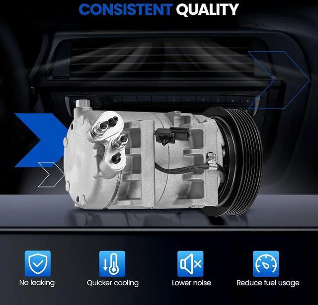Alt view image 6 of 7 - 98490 Air Conditioning AC Compressor with Clutch Compatible with Nissan Rogue Select 2014-2015 L4 2.5L GAS, Compatible with Nissan Rogue 2008-2013 L4 2.5L GAS, Sport Utility