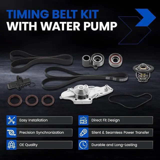 Alt view image 3 of 7 - TKH-002C Engine Timing Belt Kit with Water Pump Compatible with Acura MDX RDX RL TL TSX ZDX, Compatible with Honda Accord Odyssey Pilot Ridgeline,fit for Saturn Vue