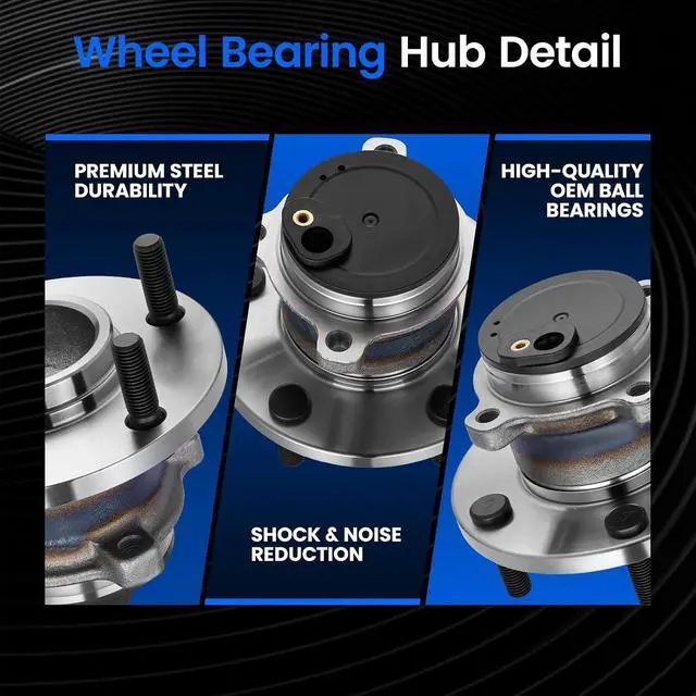 Alt view image 2 of 7 - 512347 Rear Wheel Bearing and Hub Assembly Compatible with Mazda 3 2004-2013 2.0L 2.3L, Compatible with Mazda 5 2006-2010 2.3L, 2012-2017 2.5L, Gas, 2 PCS