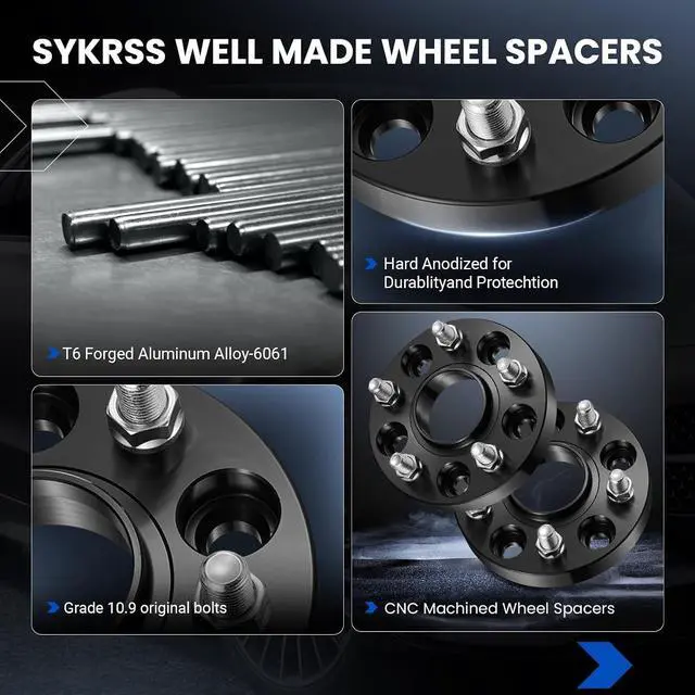 Alt view image 4 of 7 - 5x120mm Wheel Spacers 1inch Compatible with Chevy Camaro Equinox Malibu SS, 66.9mm Center Bore & 5 Lug Forged M14x1.5 Wheel Adapters Compatible with Cadillac CT5 CT6 CTS XT4 XTS, 2PCS