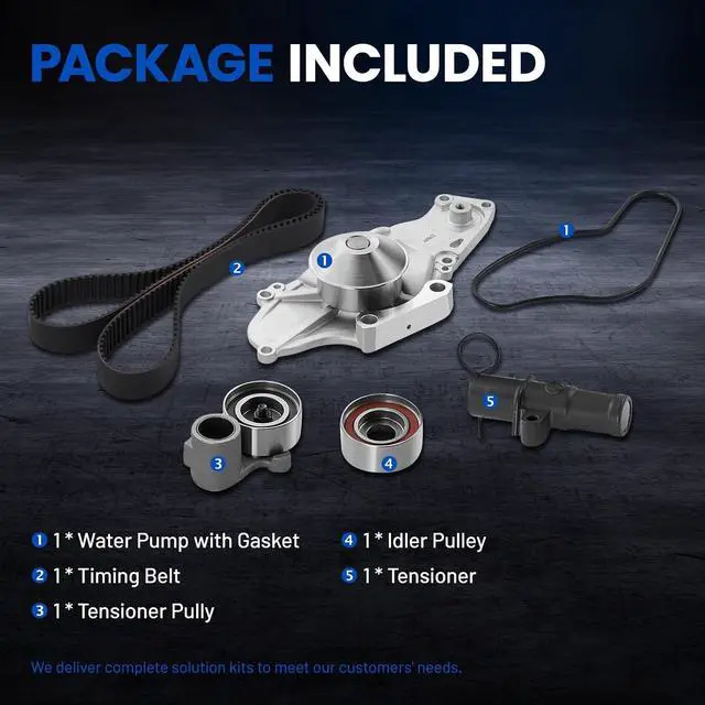 Alt view image 4 of 7 - TKH-002 Engine Timing Belt Kit with Water Pump Compatible with Acura MDX RDX RL RLX TL TLX TSX ZDX, Compatible with Honda Accord Crosstour Odyssey Passport Pilot Ridgeline, fit for Saturn Vue