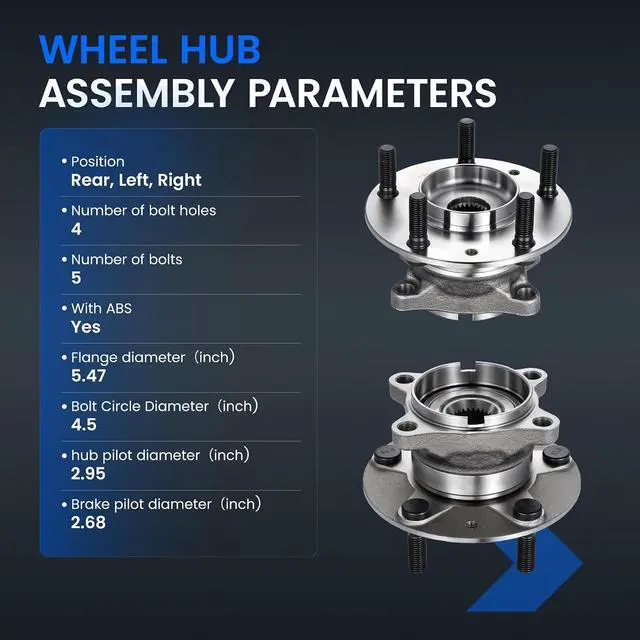Alt view image 4 of 7 - 512660 Rear Wheel Bearing and Hub Assembly Compatible with Mazda CX-3 2016-2021 2.0L L4 Gas, AWD ONLY, 2 PCS