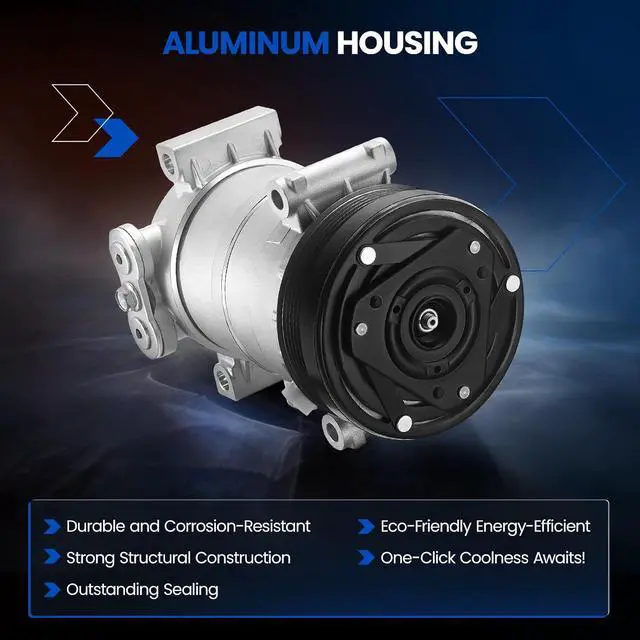 Alt view image 3 of 6 - 58950 Air Conditioning A/C Compressor with Clutch Compatible with Chevrolet Silverado C1500 C2500 C3500 K1500 K2500 K3500 P30, Compatible with GMC Jimmy Yukon
