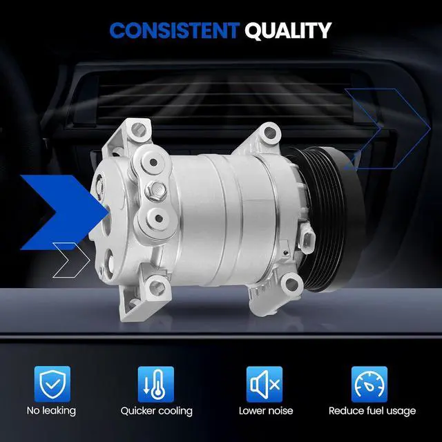 Alt view image 5 of 6 - 58950 Air Conditioning A/C Compressor with Clutch Compatible with Chevrolet Silverado C1500 C2500 C3500 K1500 K2500 K3500 P30, Compatible with GMC Jimmy Yukon