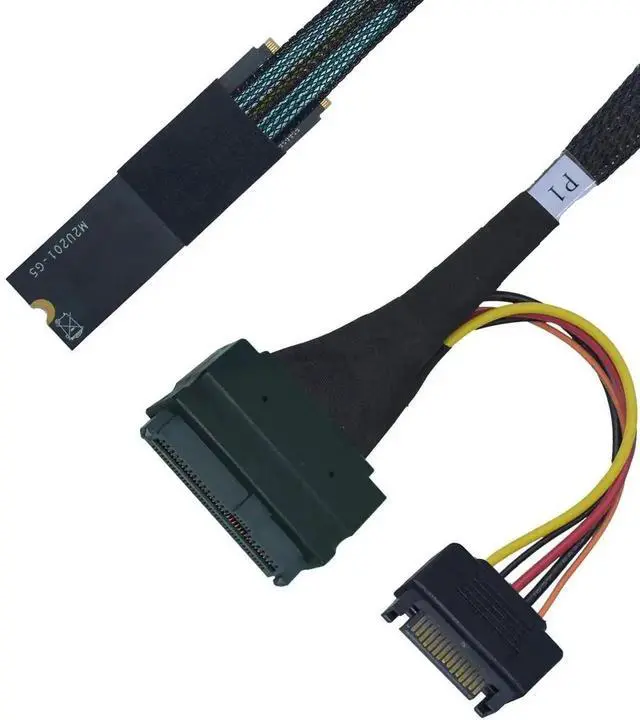 Main image of PCIe 4.0 M.2 to U.2 Adapter, M.2 to SFF-8639 U.2 NVMe SSD Cable with 15Pin Power, 1.6ft (50cm)