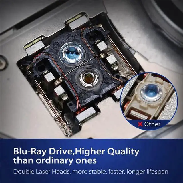 Alt view image 7 of 7 - USB 3.0/USB-C External Blu-Ray DVD/BD/CD Drive, Portable Ultra-Thin 3D Blu-ray Player/Writer/Burner for The MacBook Pro Air, Apple Mac and So On Various Brand Computer Desktop, Laptop, Silver