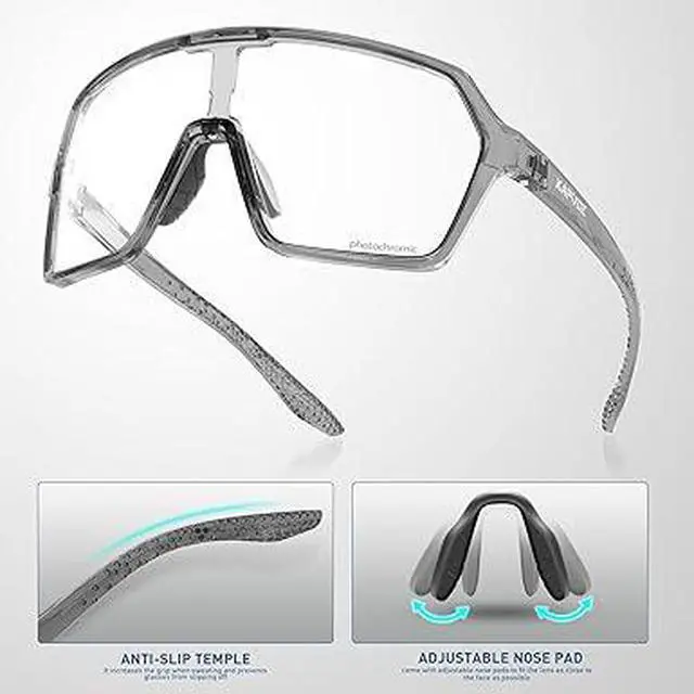 Alt view image 6 of 6 - KAPVOE Photochromic Cycling Glasses Men Mountain Bike Glasses Women Clear MTB Sports Sunglasses Bicycle Triathlon Running