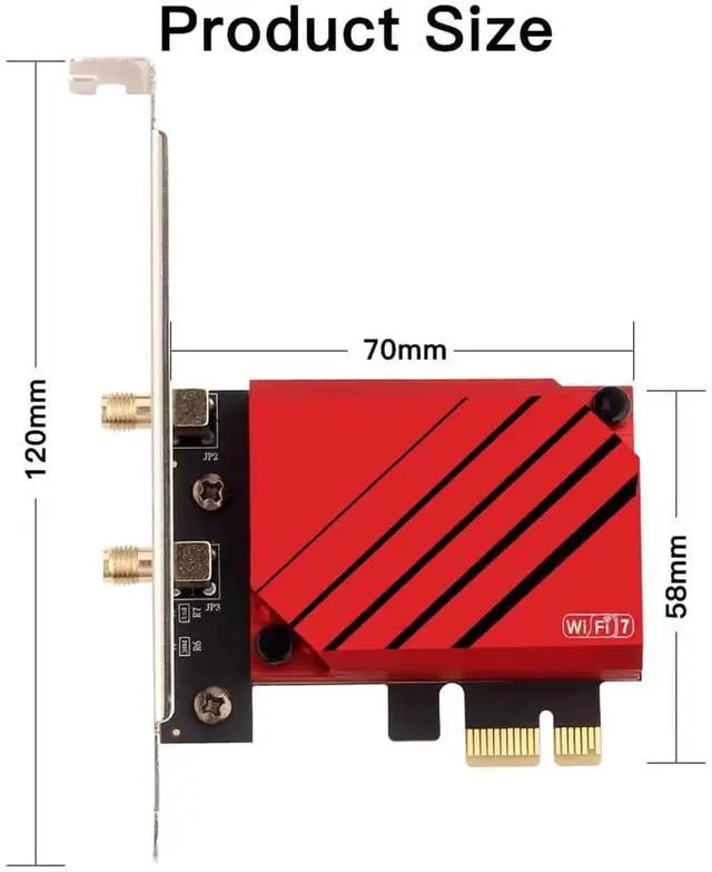 Alt view image 7 of 7 - WiFi Card PCIE WiFi 7 BE200 Tri-Band 802.11be 8774Mbps PCIe Wireless Adapter, WiFi 7 Network Adapter WiFi Card with BT5.4 Support Windows 11/10 Not for AMD Motherboards