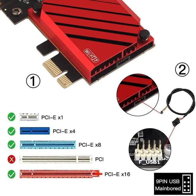 Alt view image 5 of 7 - WiFi Card PCIE WiFi 7 BE200 Tri-Band 802.11be 8774Mbps PCIe Wireless Adapter, WiFi 7 Network Adapter WiFi Card with BT5.4 Support Windows 11/10 Not for AMD Motherboards