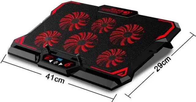 Alt view image 2 of 7 - Gaming Laptop Cooler Notebook Cooling Pad 6 Silent Red LED Fans Powerful Air Flow Portable Adjustable Laptop Stand 2600RPM Laptop Cooling Pad