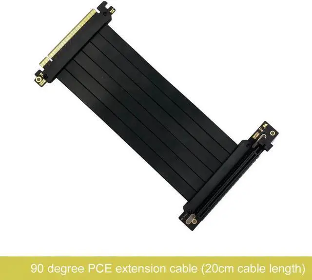 Alt view image 4 of 6 - VGA Graphics Cards Vertical Bracket PCIE 3.0 X16 Extension Cable Cards PCI Express Cable Extender for ATX PC Case 20cm