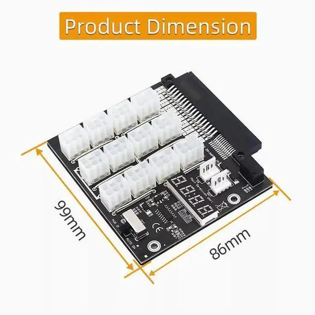 Main image of FOR DE-LL Upgraded ATX power tap board adapter 12-port power adapter with synchronous and running lights