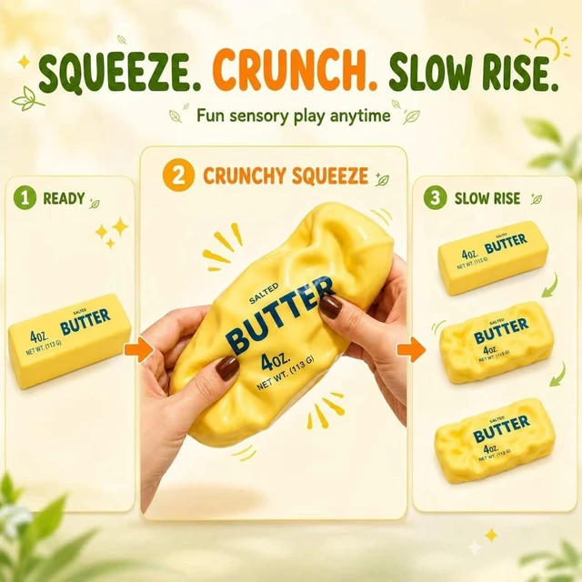 Alt view image 5 of 6 - Crunchy Squishy Toys, Slow Rising Squishy Fidget Squeeze Stress Ball 6 PCS
Crunchy Butter, Peanut, Mango, Lemon, Pudding & Soap; Sensory Fidget Squeeze Toys for Adults & Teens, Fun Desk & Party Gifts
