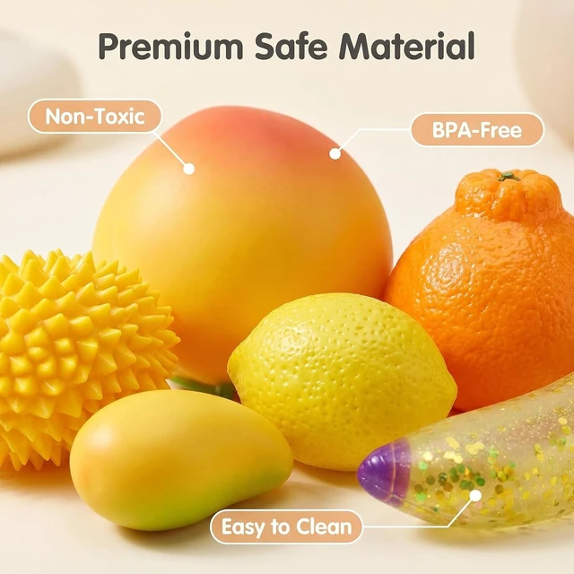 Alt view image 3 of 5 - 6PCS Kawaii Fruit Squishy Stress Relief Squishies Cute Soft Fidget Toy Set
Slow Rising Squeeze Sensory ASMR Toys Moldable Calming Desk Decor Novelty Gift for Adults Party Favor