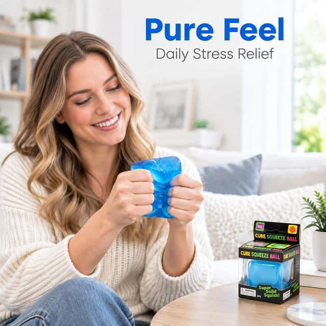 Alt view image 4 of 6 - Ice Cube Squishy Fidget Toy, Slow Rising Stress Cube Sensory Squeeze Toy
Anxiety relief sensory toy for teens adults, great for office desk stress relief, stocking stuffers and desk use