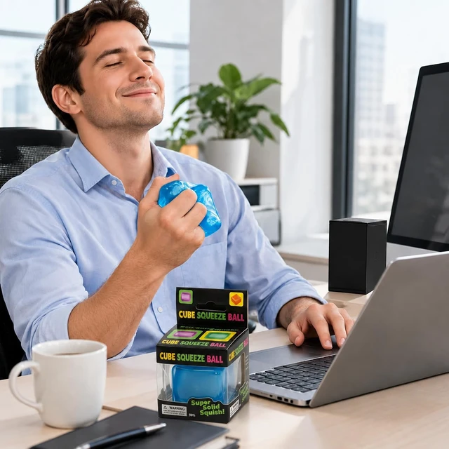 Alt view image 5 of 6 - Ice Cube Squishy Fidget Toy, Slow Rising Stress Cube Sensory Squeeze Toy
Anxiety relief sensory toy for teens adults, great for office desk stress relief, stocking stuffers and desk use