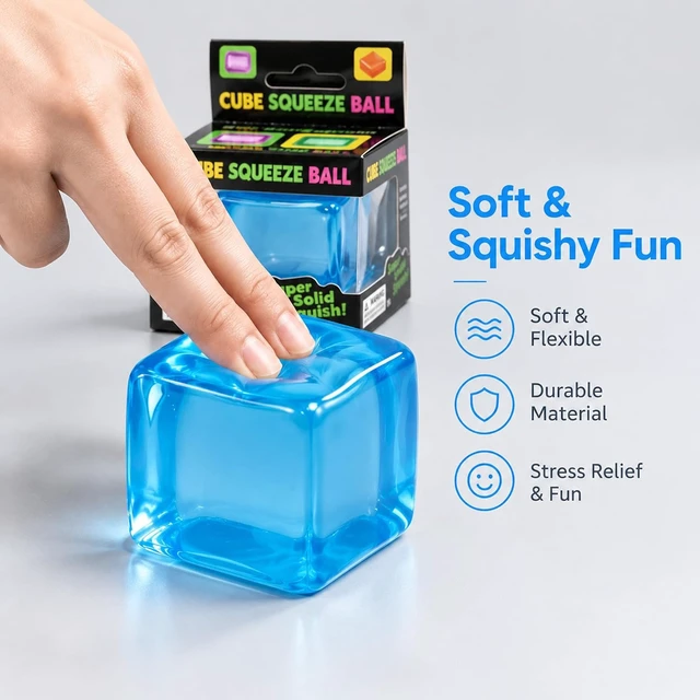 Alt view image 3 of 6 - Ice Cube Squishy Fidget Toy, Slow Rising Stress Cube Sensory Squeeze Toy
Anxiety relief sensory toy for teens adults, great for office desk stress relief, stocking stuffers and desk use